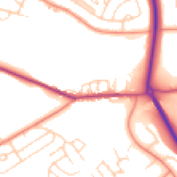 Daytime road noise heatmap for S13 7BJ
