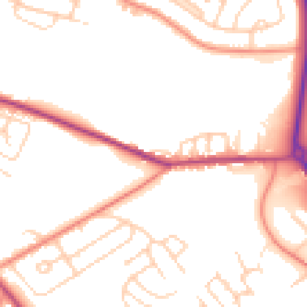 Daytime road noise heatmap for S13 7BS