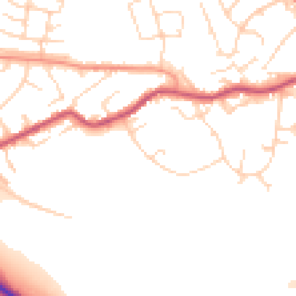 Daytime road noise heatmap for S13 7DA