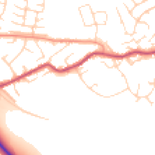 Daytime road noise heatmap for S13 7DB