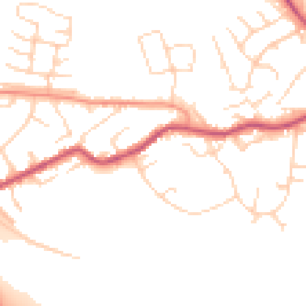 Daytime road noise heatmap for S13 7DE