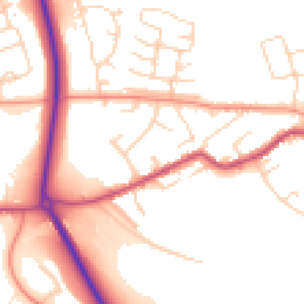 Daytime road noise heatmap for S13 7DZ