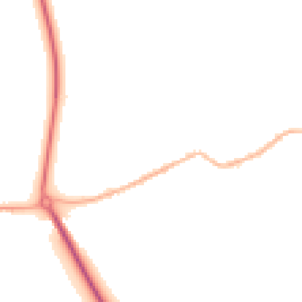 Night-time road noise heatmap for S13 7DZ