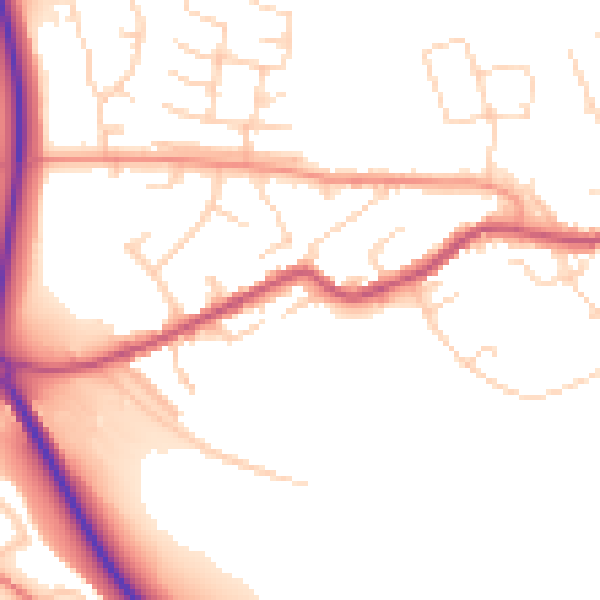 Daytime road noise heatmap for S13 7ED
