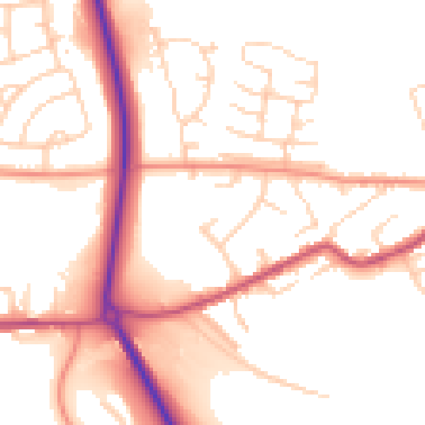 Daytime road noise heatmap for S13 7EH