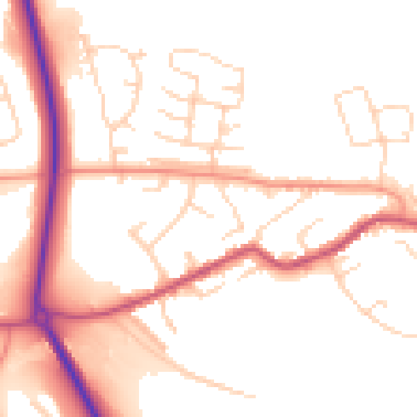 Daytime road noise heatmap for S13 7EJ