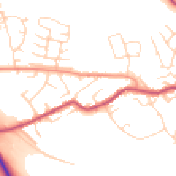 Daytime road noise heatmap for S13 7EN