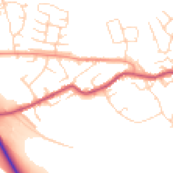 Daytime road noise heatmap for S13 7EP