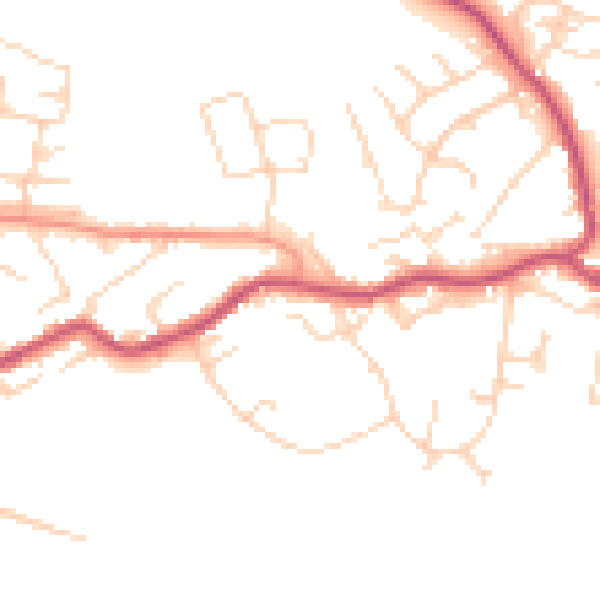 Daytime road noise heatmap for S13 7EQ