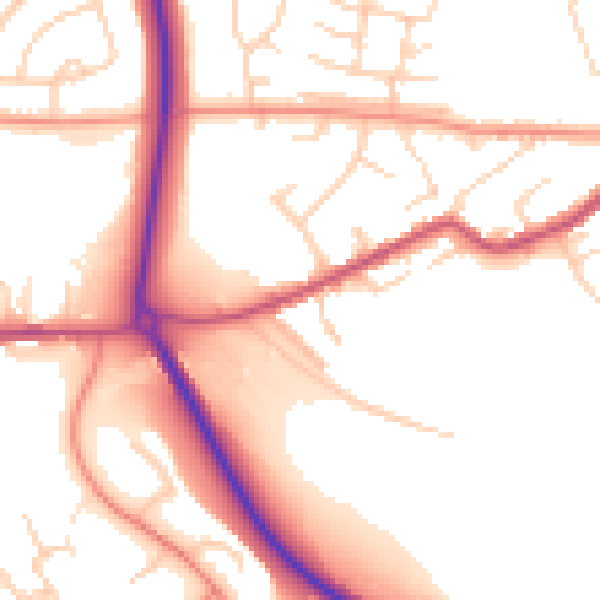 Daytime road noise heatmap for S13 7ES
