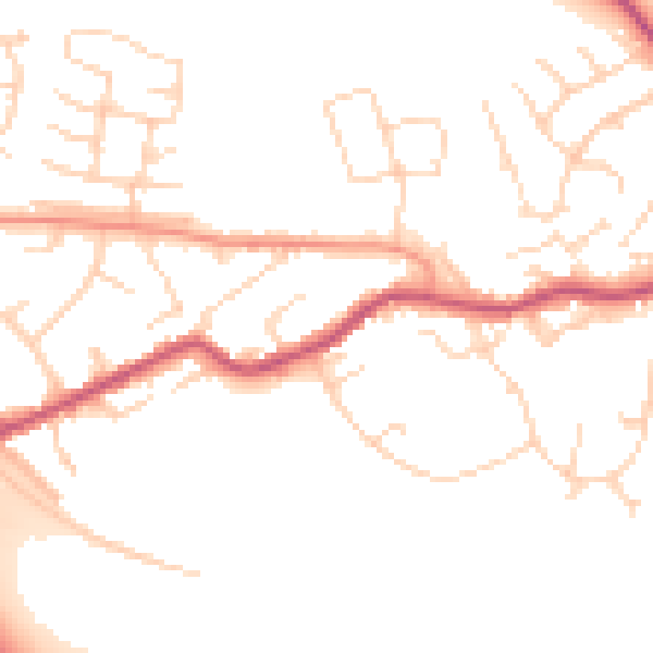 Daytime road noise heatmap for S13 7ET
