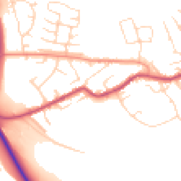 Daytime road noise heatmap for S13 7EU