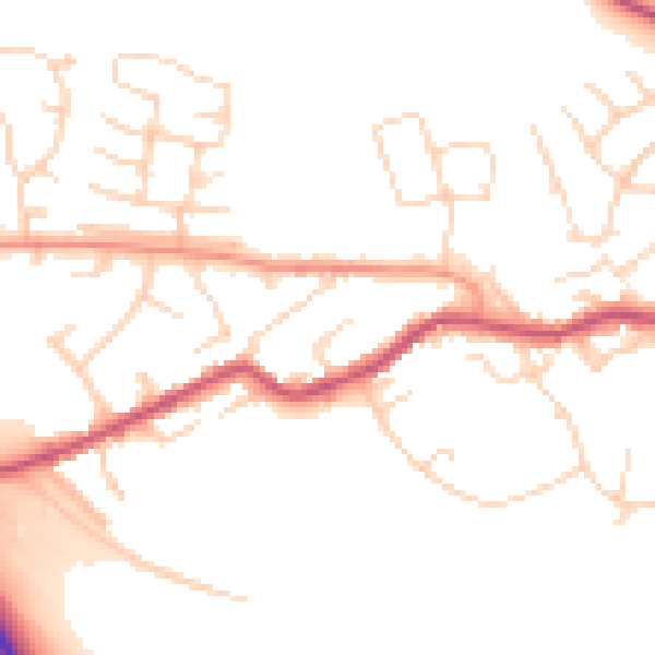 Daytime road noise heatmap for S13 7EY