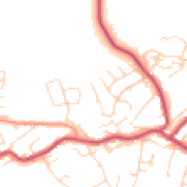 Daytime road noise heatmap for S13 7JH