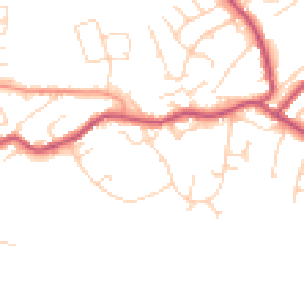 Daytime road noise heatmap for S13 7JY