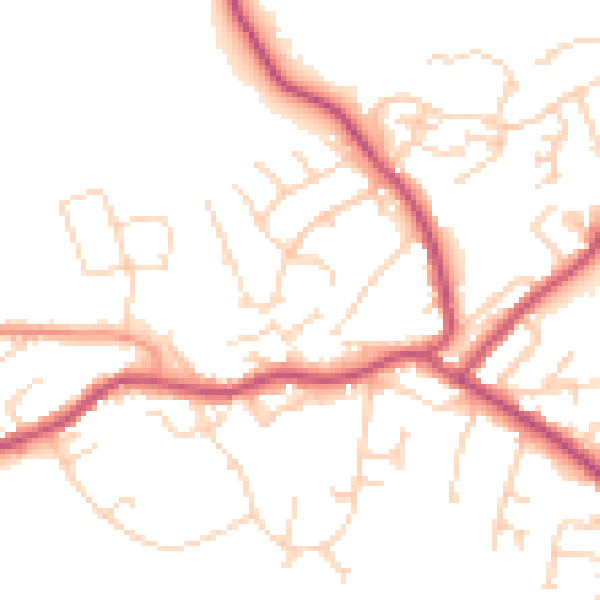 Daytime road noise heatmap for S13 7LE