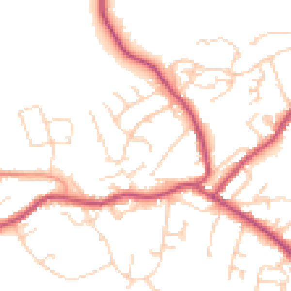 Daytime road noise heatmap for S13 7LF