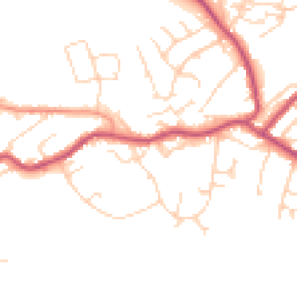 Daytime road noise heatmap for S13 7LY