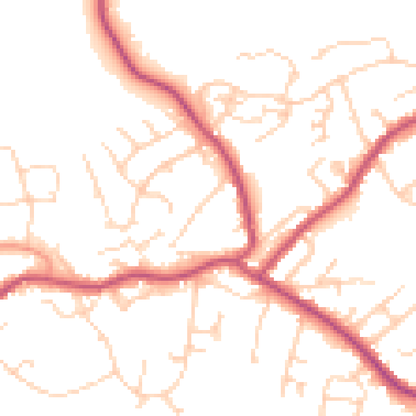Daytime road noise heatmap for S13 7PB