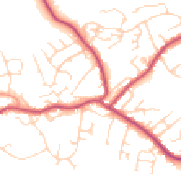 Daytime road noise heatmap for S13 7PD