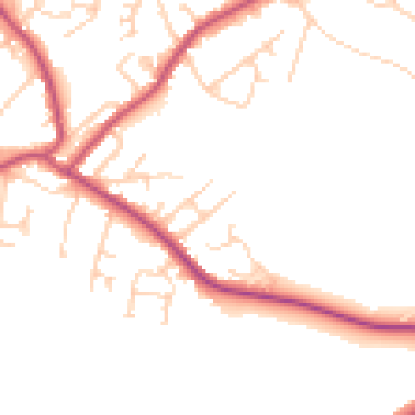Daytime road noise heatmap for S13 7PU