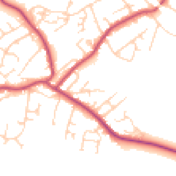 Daytime road noise heatmap for S13 7PY