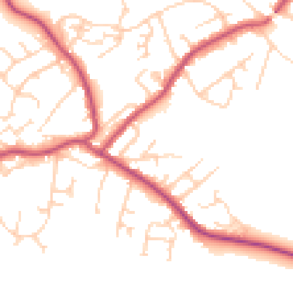 Daytime road noise heatmap for S13 7QE