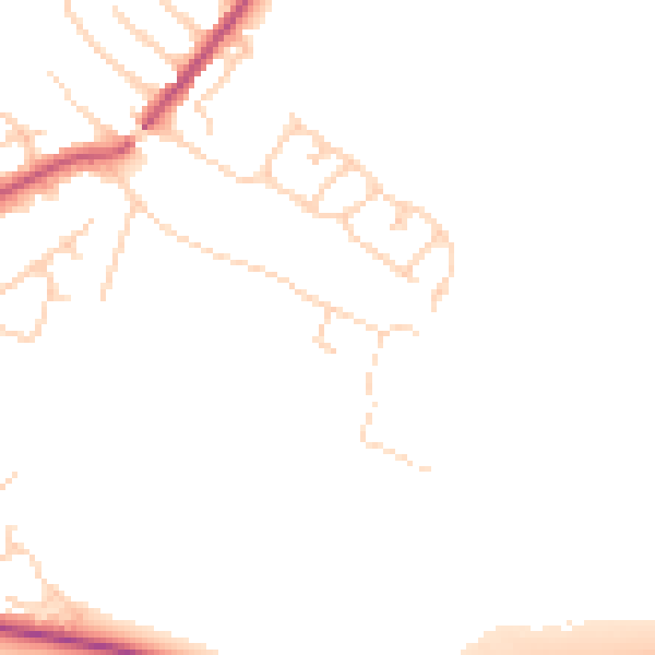 Daytime road noise heatmap for S13 7RQ