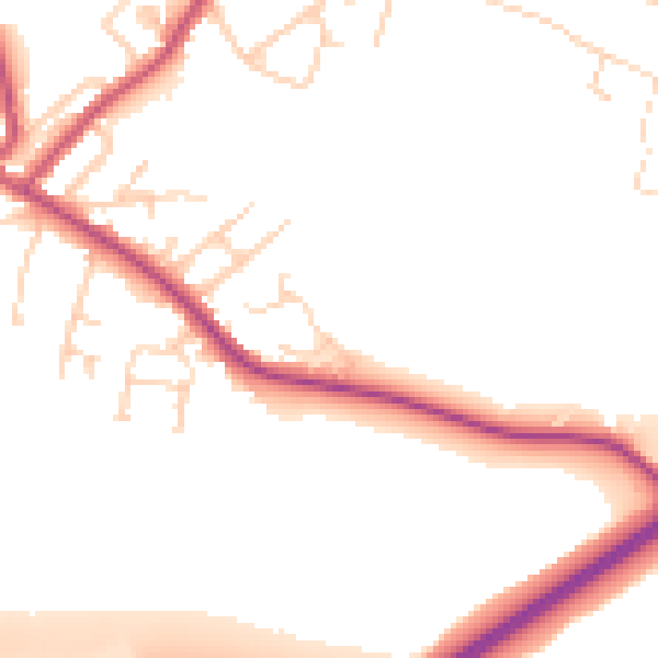 Daytime road noise heatmap for S13 7RW