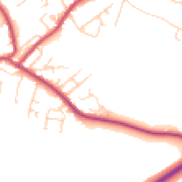 Daytime road noise heatmap for S13 7RY