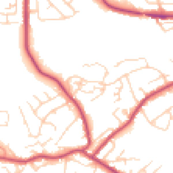 Daytime road noise heatmap for S13 7TF