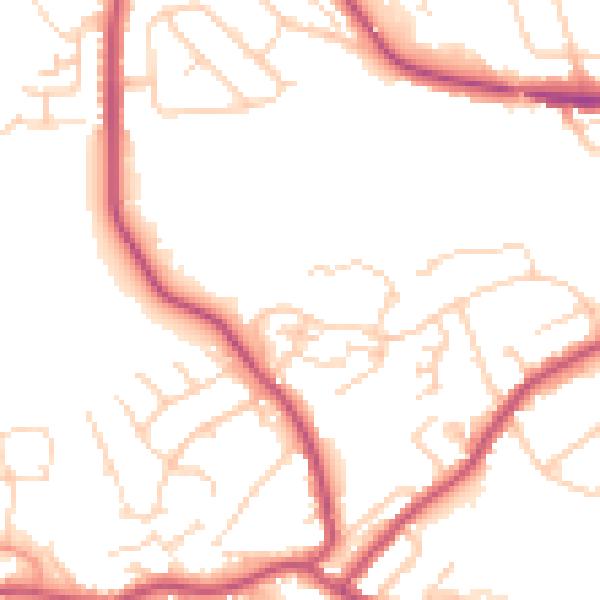 Daytime road noise heatmap for S13 7TQ