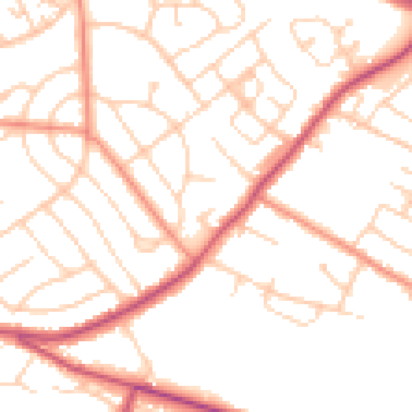 Daytime road noise heatmap for S13 8BH