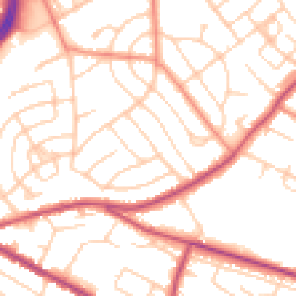 Daytime road noise heatmap for S13 8DQ