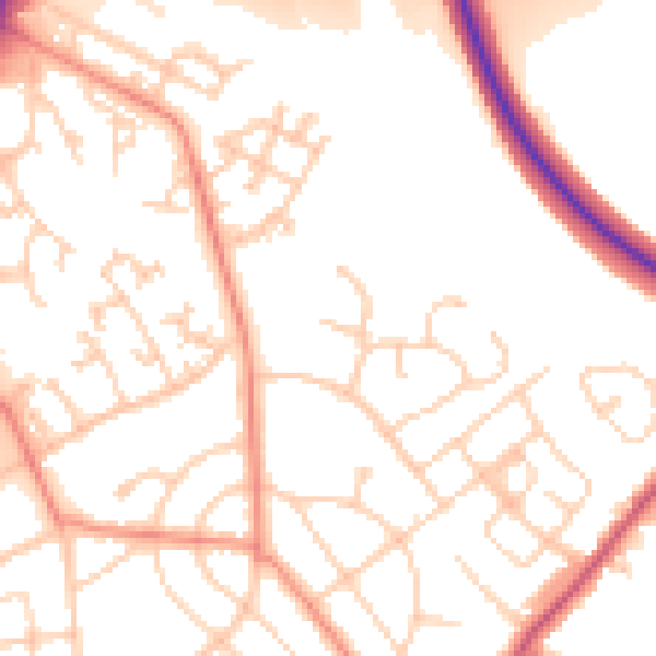 Daytime road noise heatmap for S13 8ES