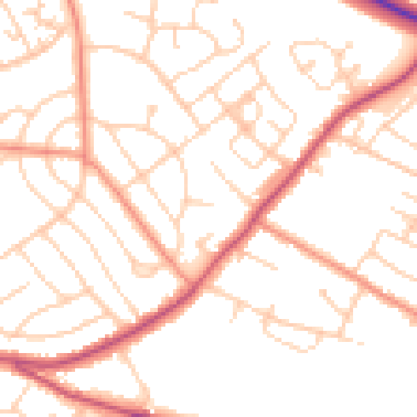Daytime road noise heatmap for S13 8GA