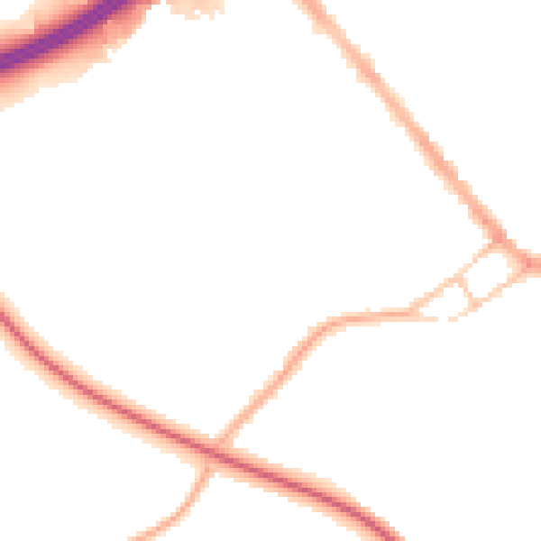 Night-time road noise heatmap for S13 8JB