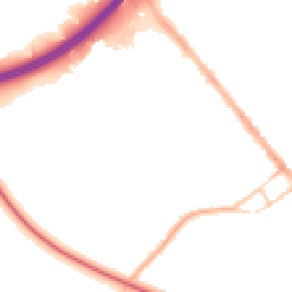 Night-time road noise heatmap for S13 8JL