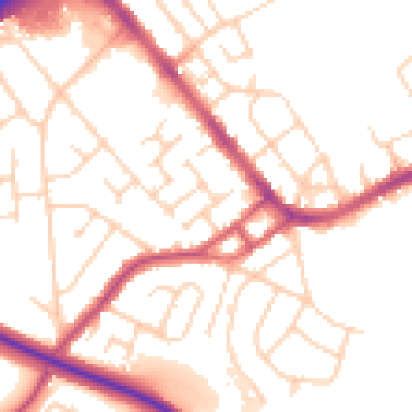 Daytime road noise heatmap for S13 8NF