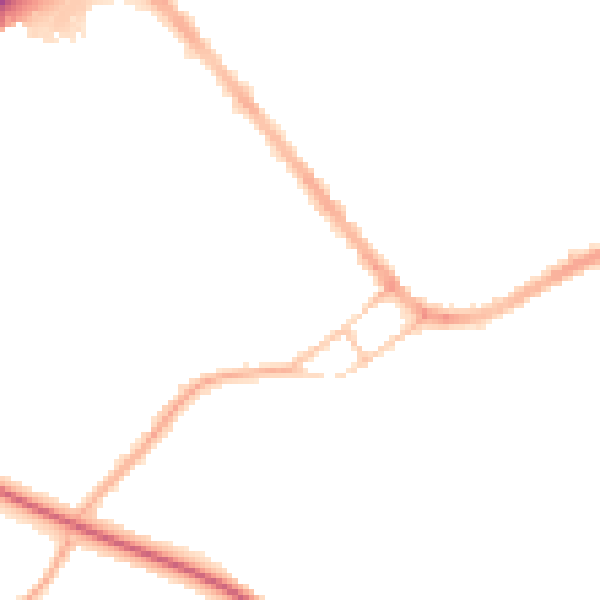 Night-time road noise heatmap for S13 8NF