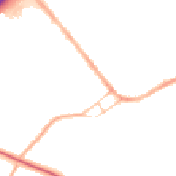 Night-time road noise heatmap for S13 8NL
