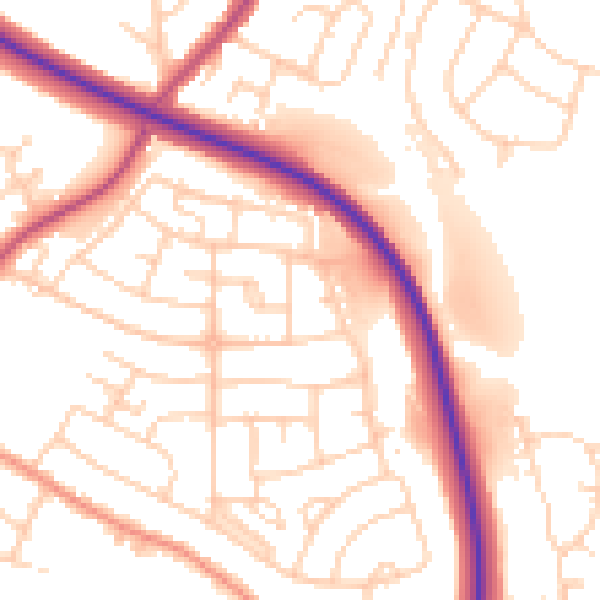 Daytime road noise heatmap for S13 8PX