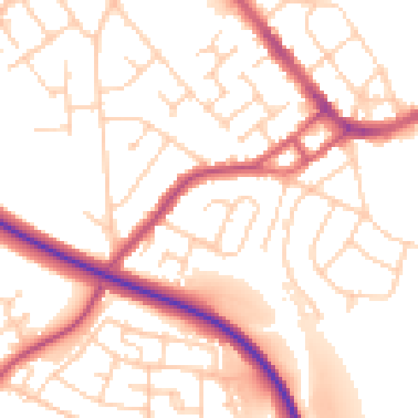 Daytime road noise heatmap for S13 8TL