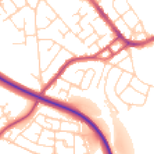 Daytime road noise heatmap for S13 8TP