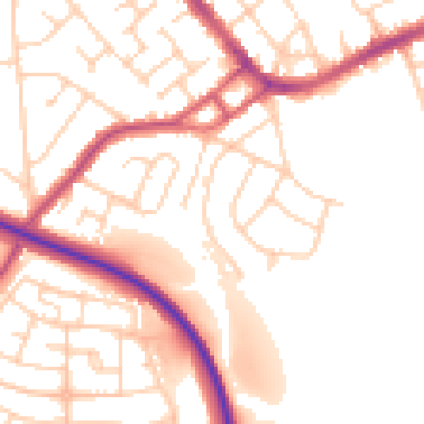 Daytime road noise heatmap for S13 8TT