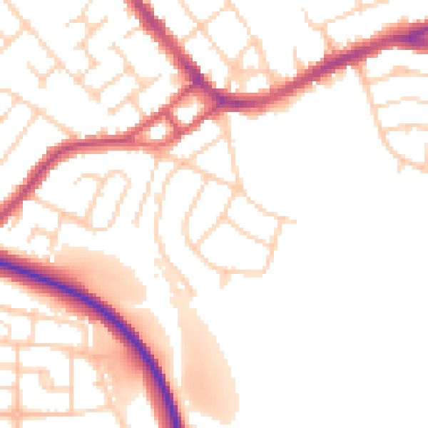 Daytime road noise heatmap for S13 8TX