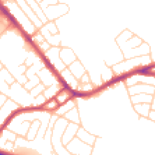 Daytime road noise heatmap for S13 9AG