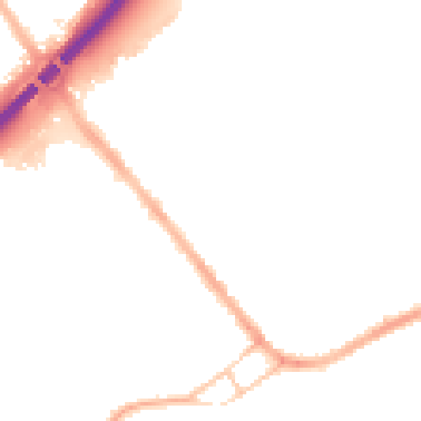 Night-time road noise heatmap for S13 9AJ