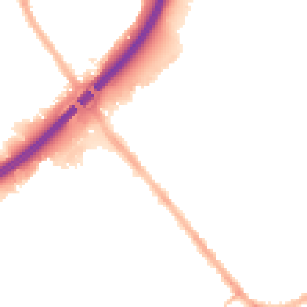 Night-time road noise heatmap for S13 9AL