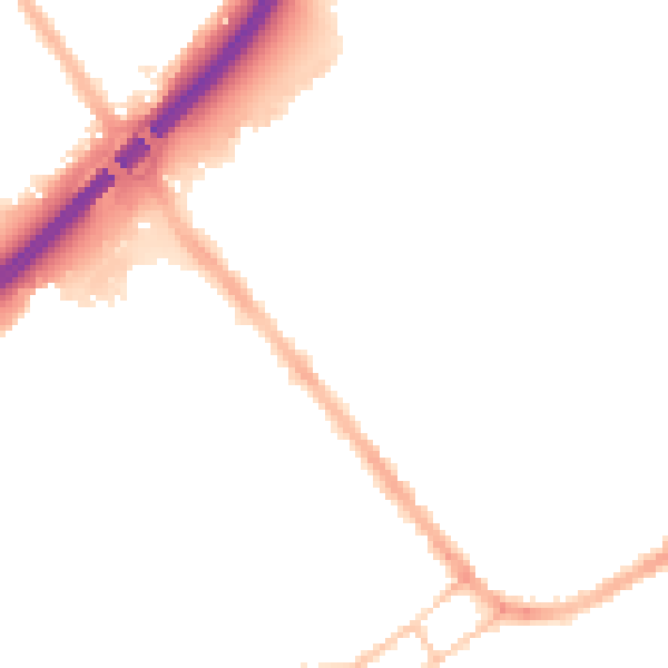 Night-time road noise heatmap for S13 9AR